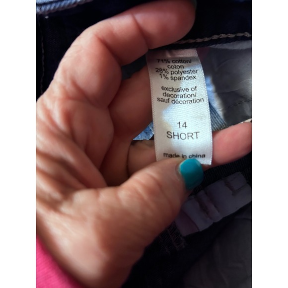 Maurices Women's Dark Wash Bootcut Jeans Embellished Pockets Size 14 Short - Picture 10 of 10